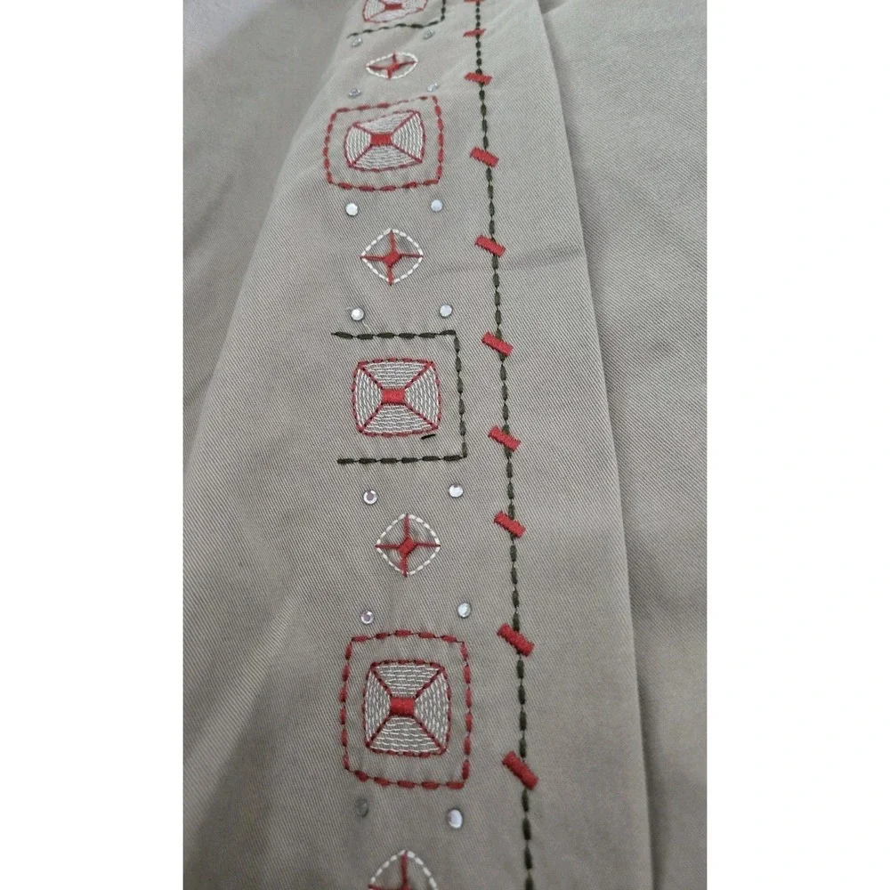 White Stag Women Size 12 Khaki Skort Embroidered 100% Cotton‎ Y2K